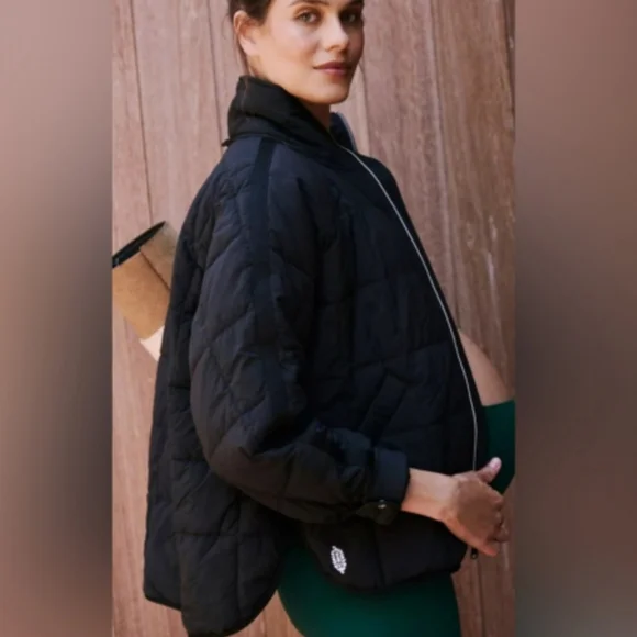 FP Movement X Hatch Black Pippa Packable Maternity Puffer Jacket Size XSmall